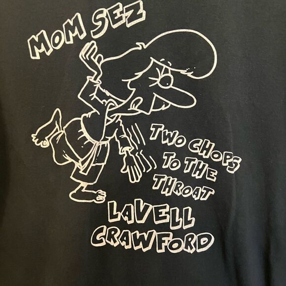 Lavell Crawford Mom Sez Two Chops to the throat comedian T-shirt. Size L. - Picture 1 of 6